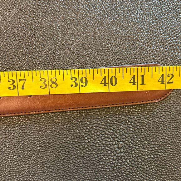 To Boot New York Adam Derrick Brown Tan Leather Belt with Silver Buckle Size 36 - Picture 11 of 13